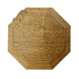 Mouseman - Yorkshire oak small octagonal chopping board