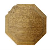 Mouseman - Yorkshire oak small octagonal chopping board