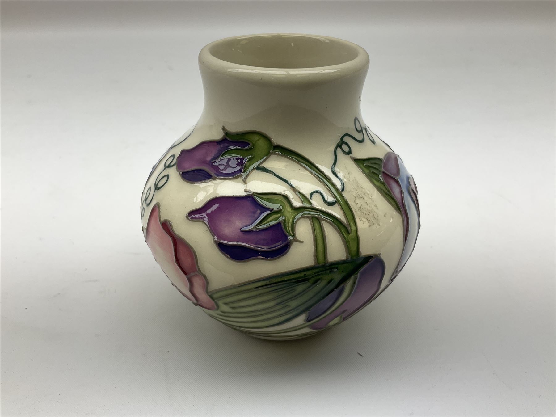 Moorcroft vase of squat form decorated in the Sweetness pattern by Nicola Slaney - Image 3 of 5