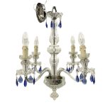 Glass four light chandelier