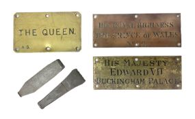 Two brass door plates