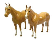 Two Beswick Palomino horse figures