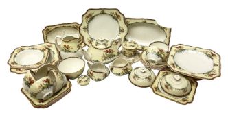 Early 20th century Crown Ducal part tea service decorated in the Tulip pattern