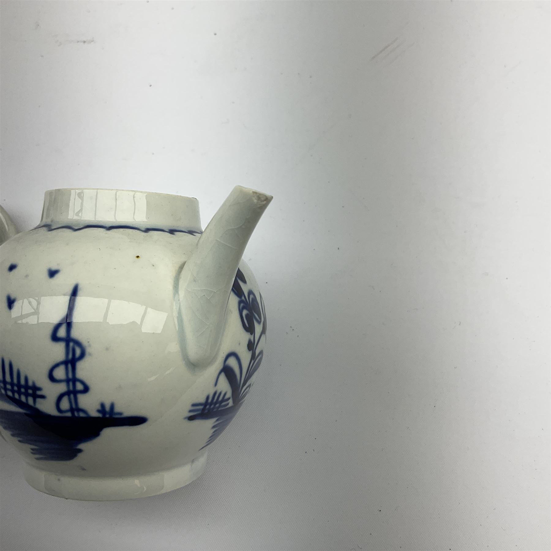Two 18th century miniature or toy pearlware teapots - Image 8 of 8