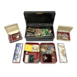 Silver and stone set silver jewellery and a collection of vintage and later costume jewellery includ