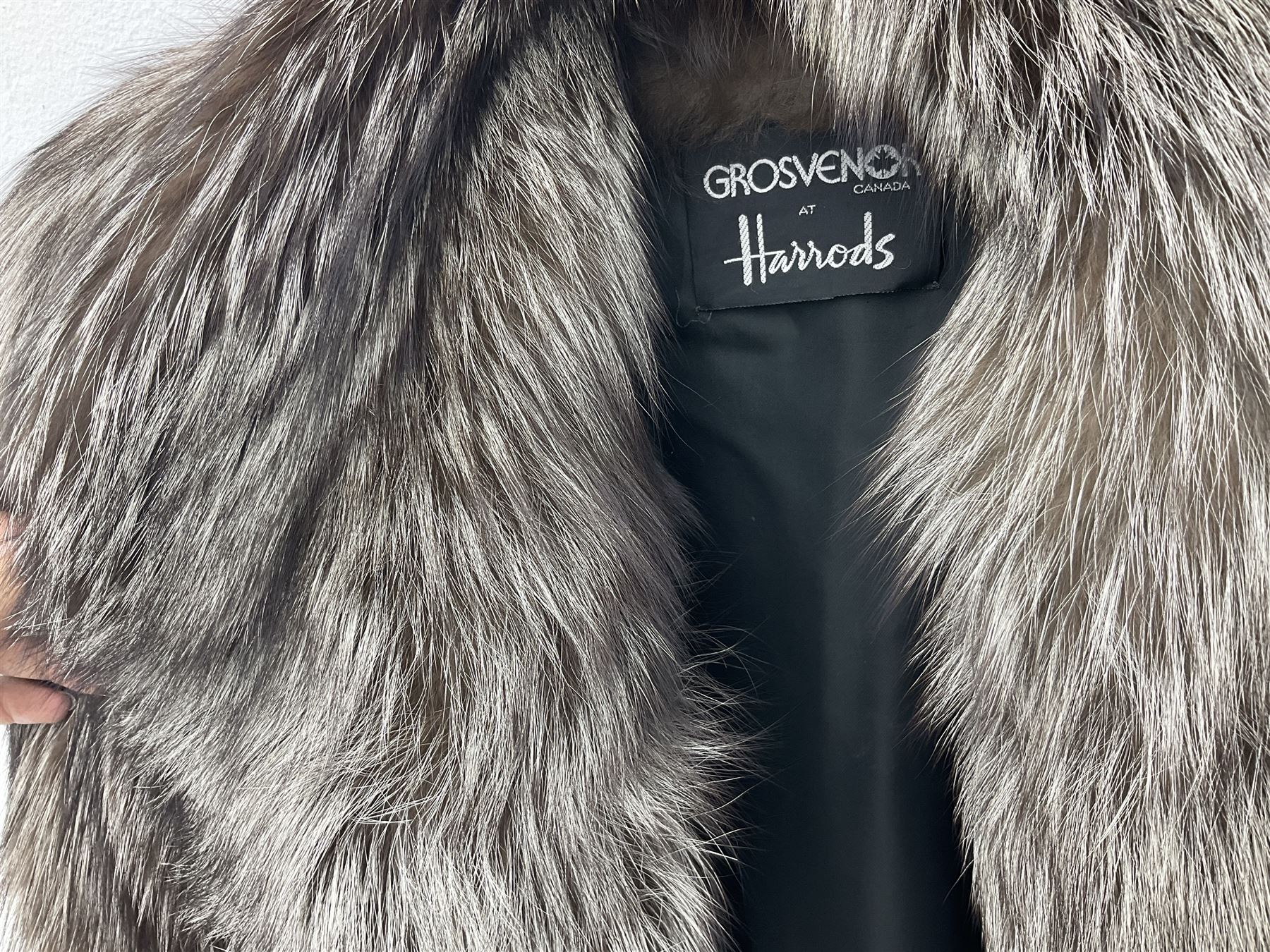 Grosvenor Canada for Harrods vintage full length silver fox fur coat - Image 2 of 7