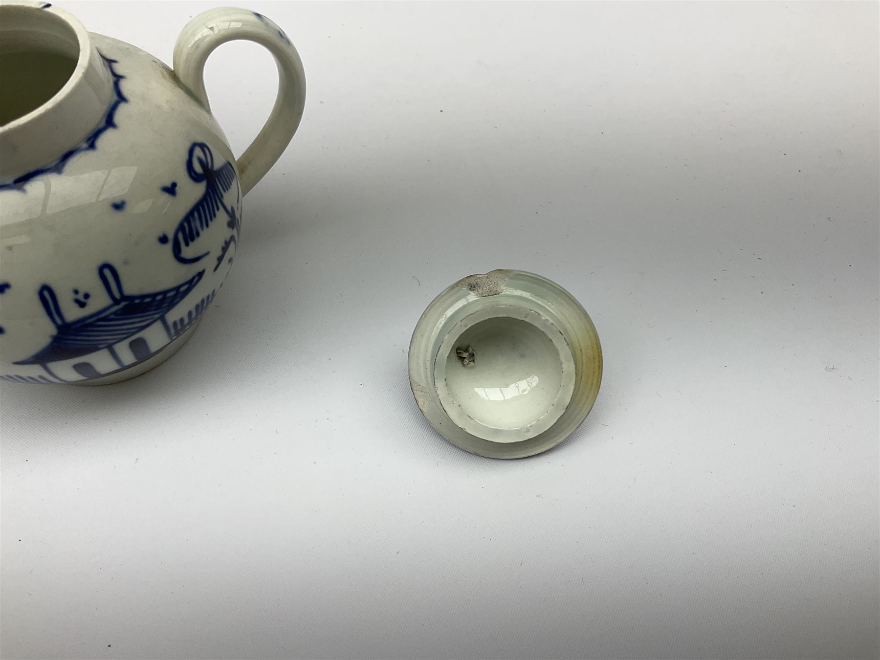 Two 18th century miniature or toy pearlware teapots - Image 3 of 8