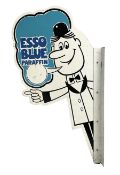 Esso Blue Paraffin double sided aluminium sign with hanging flange