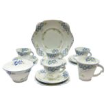 20th century Lawleys of Regent Street Himalayan flower pattern tea set for four place settings