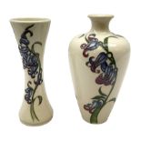 Two Moorcroft vases decorated in the Bluebell Harmony pattern by Kerry Goodwin