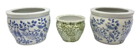 Pair of Chinese blue and white jardinieres