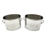 Pair of 20th century nickel plated champagne coolers inscribed Alfred Gratien Champagne