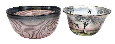 Two Eisch studio glass bowls