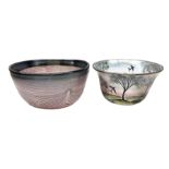 Two Eisch studio glass bowls