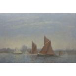 William Burns (British 1923-2010): 'Yachts in Mist - River Orwell' Suffolk