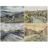 Jane Pearson (Yorkshire 20th century): 'Swaledale' 'Winer in Swaledale' and North Bar Beverley'