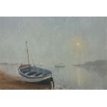 William Burns (British 1923-2010): 'Boat in Mist'