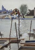 John Mackay (British 1947-): 'Tom Bunn's Boathouse - Teddington-on-Thames'