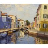 Continental School (Contemporary): Canal on a Bright Day