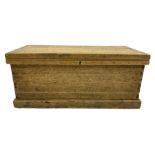 Small 19th century stripped oak and pine blanket box