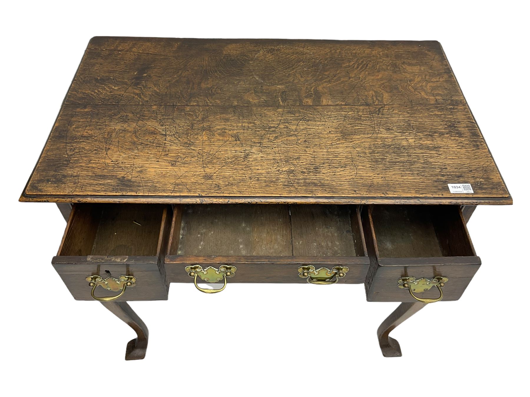 Georgian oak lowboy side table - Image 4 of 4