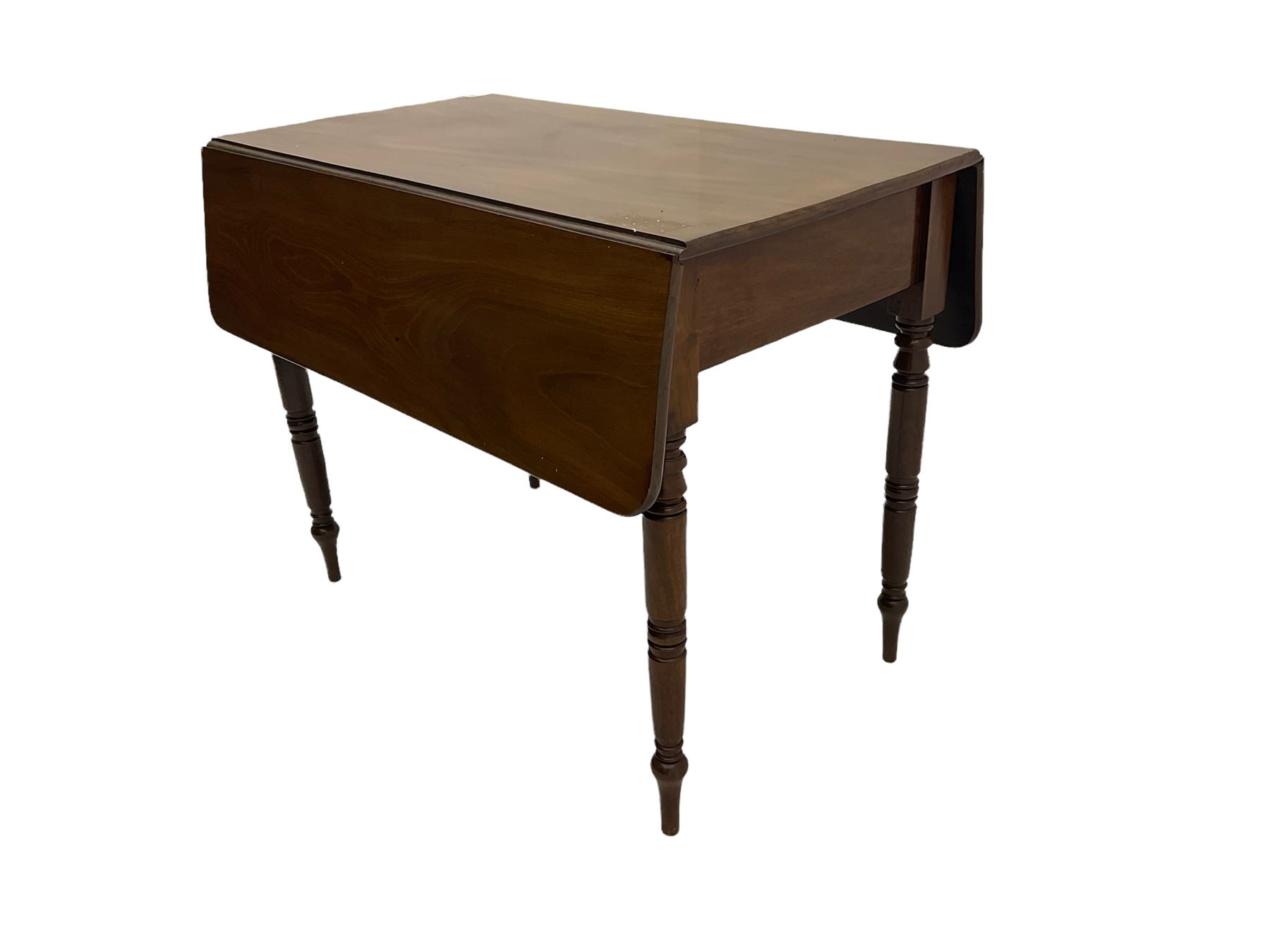 19th century mahogany drop leaf Pembroke table - Image 4 of 6