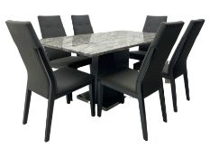 Monaco rectangular dining table with quartz marble top