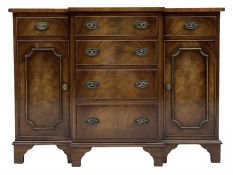 Small Georgian style mahogany breakfront sideboard