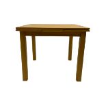 Light oak square extending dining table