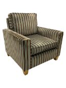 Peter Silk of Helmsley - armchair upholstered in stripe fabric