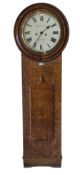 A late 19th century English oak cased wall clock retailed by R