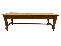 Traditional pine and pitch pine rectangular dining table