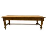 Traditional pine and pitch pine rectangular dining table