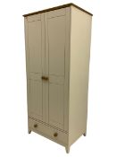 Cream finish double wardrobe