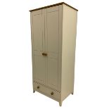 Cream finish double wardrobe