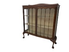 Early 20th century walnut display cabinet