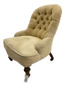 Victorian walnut framed upholstered nursing chair