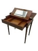 French walnut brass mounted inlaid writing card table