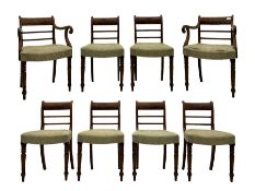 Set of eight 19th century mahogany dining chairs