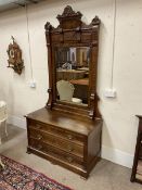 Late 19th/early 20th century walnut dressing chest with mirror back