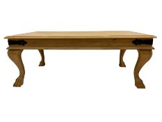 Rectangular pine coffee table