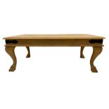 Rectangular pine coffee table