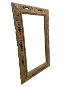 Large hand carved lined wood wall mirror