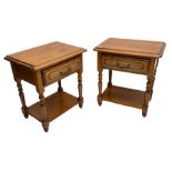 Ponsfords of Sheffield - Pair of French cherry wood bedside lamp stands