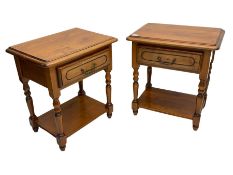 Ponsfords of Sheffield - Pair of French cherry wood bedside lamp stands