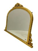 Arch top over-mantle mirror