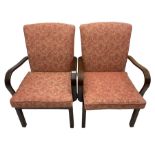 Parker Knoll - pair of vintage oak framed armchairs