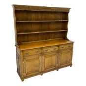 Traditional Georgian style distressed light oak dresser