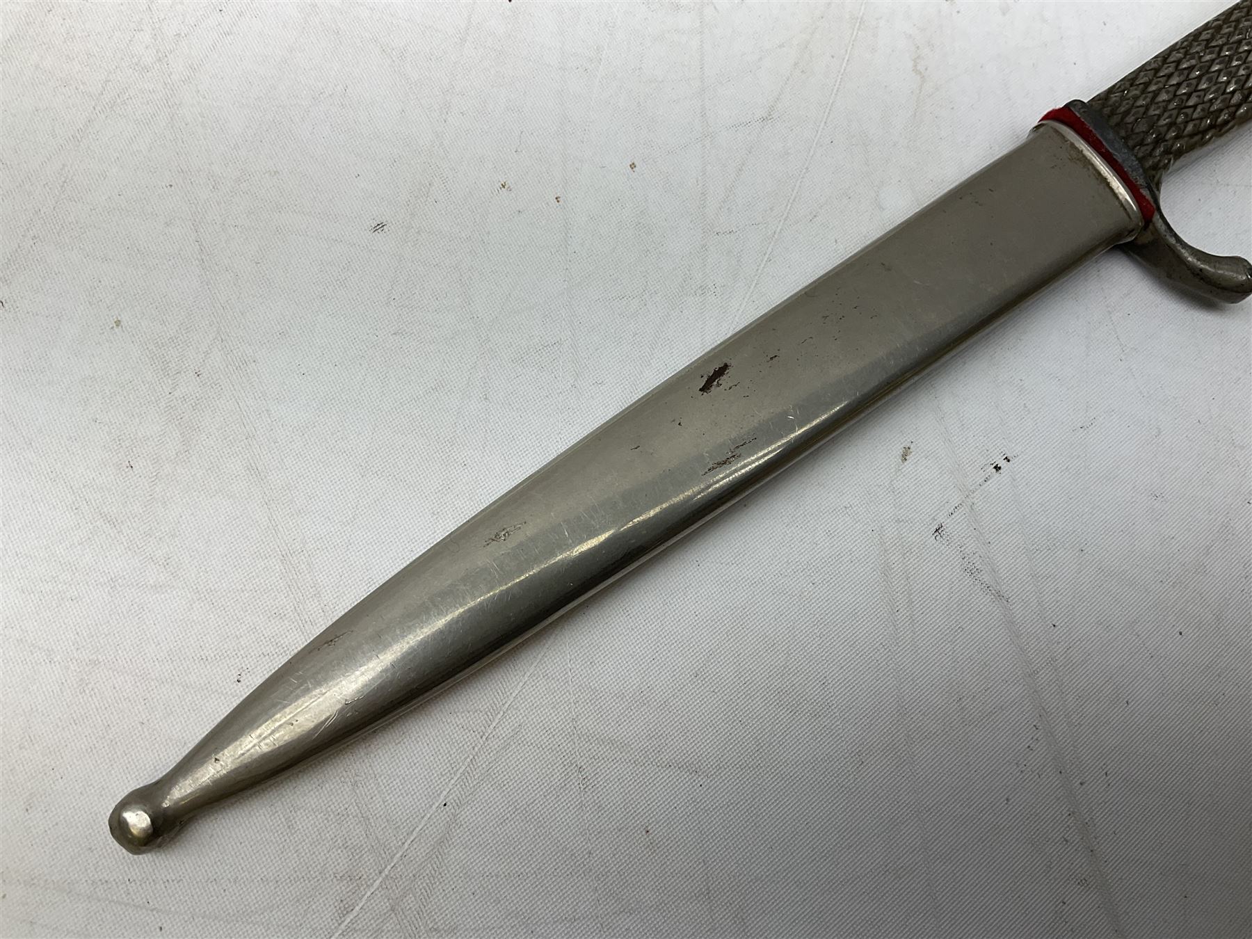 Nickel paperknife in the form of a German Model 1884/95 knife bayonet in scabbard L23.5cm overall - Image 7 of 8