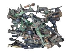 Over twenty items of shotgun cartridge making equipment including eight roll turnover tools